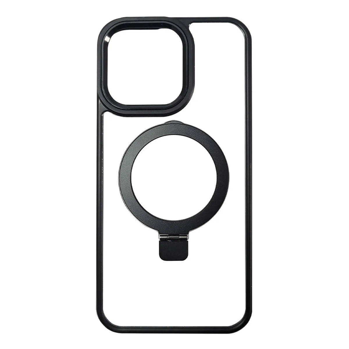 Case Transparente MagSafe con Soporte – iPhone bordes negros